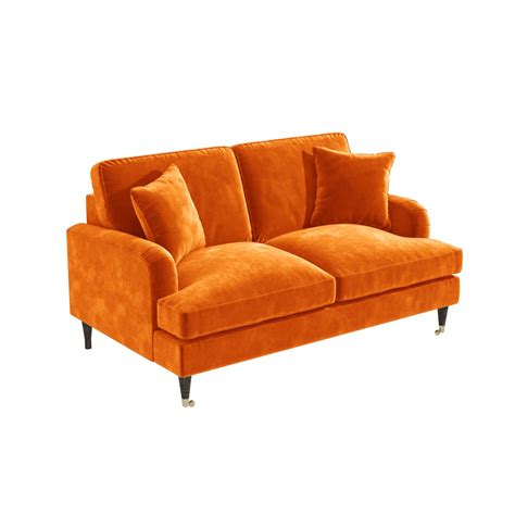 Orange Velvet 2 Seater Sofa Payton Furniture123