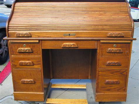 Uhuru Furniture And Collectibles Sold Oak Rolltop Desk 175