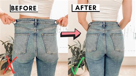 How To Take In The Waist Of Your Jeans No Sewing Easy Quick Youtube