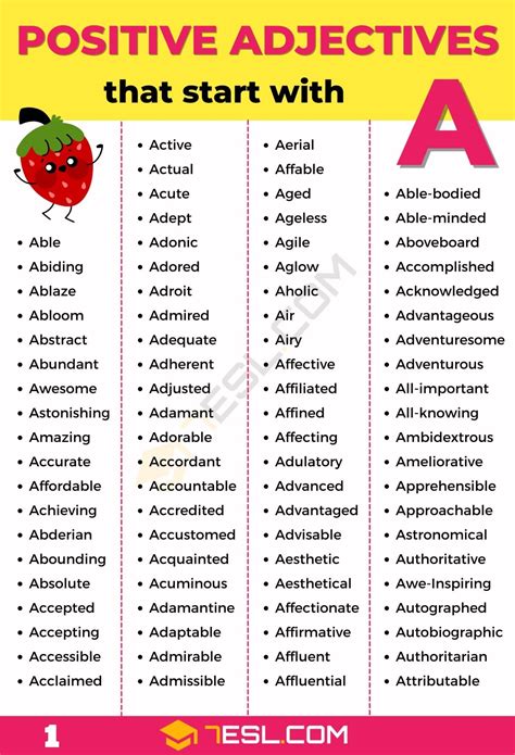 270 Positive Adjectives That Start With A In English • 7esl