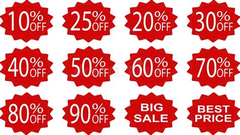 Set Of Discount Labels Vector Discount Tags Collection With Precent