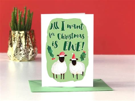 Funny Sheep Christmas Card Sheep Joke Card All I Want For Etsy