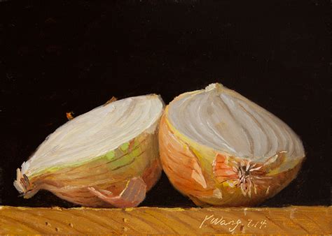 Wang Fine Art Onion Two Halves Still Life Food Painting