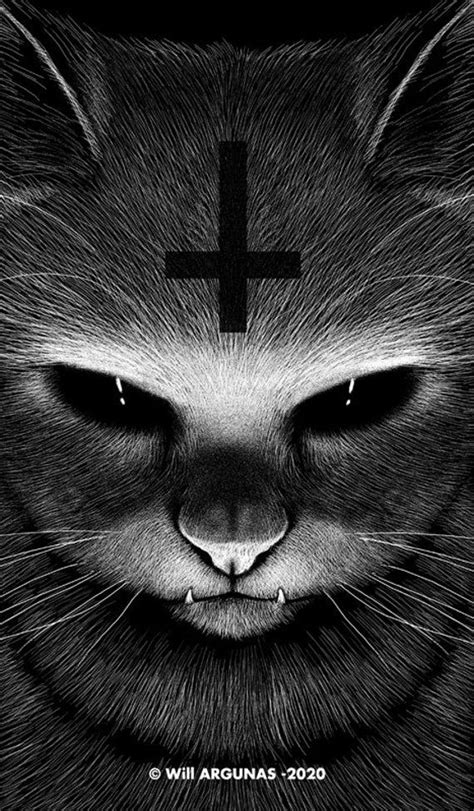 Phone Wallpaper Download Satanic Cat By Will Argunas Art Satanic