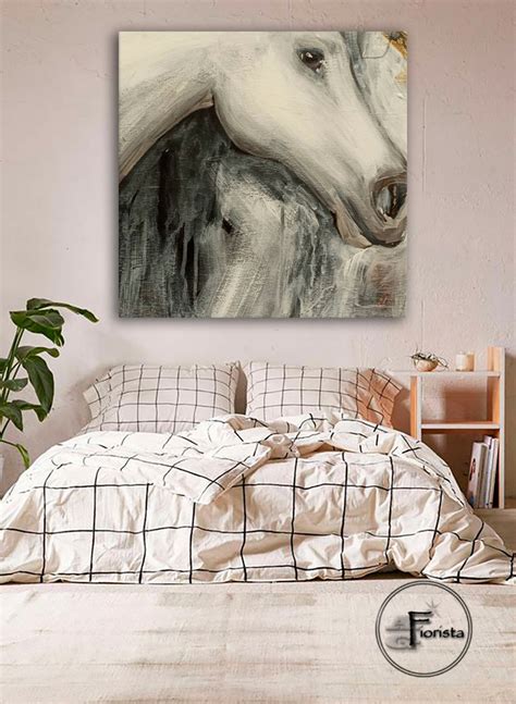 Abstract Horse Textured Art Black And White Painting Horse Art Etsy