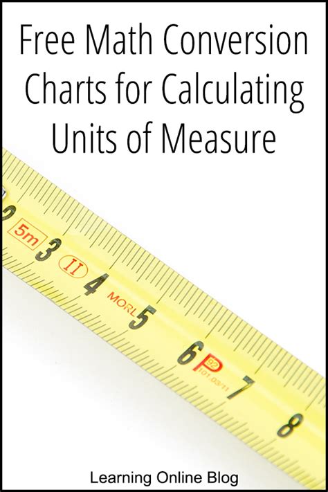 Free Math Conversion Charts For Calculating Units Of Measure Pin