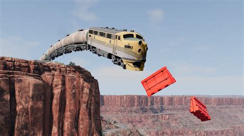 Trains Vs Cliff Beamngdrive Youtube