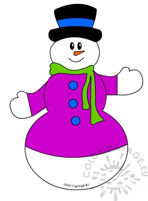 big snowman  hat  scarf coloring page