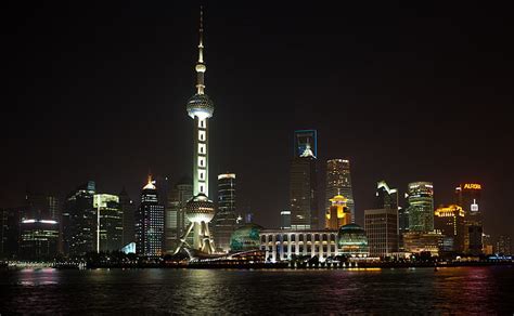Shanghai China Oriental Pearl Tower China Asia China Lights City