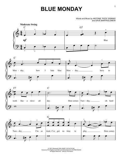 Blue Monday Sheet Music Direct