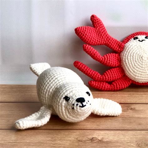 Crochet Pattern Set Amigurumi Sea Creatures Crochet Ocean Baby Etsy