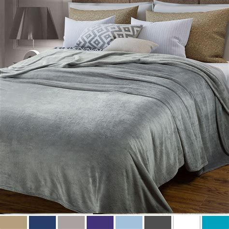 Bedsure Fleece Blankets Bedspread King Size Silver Grey Extra Large Bed