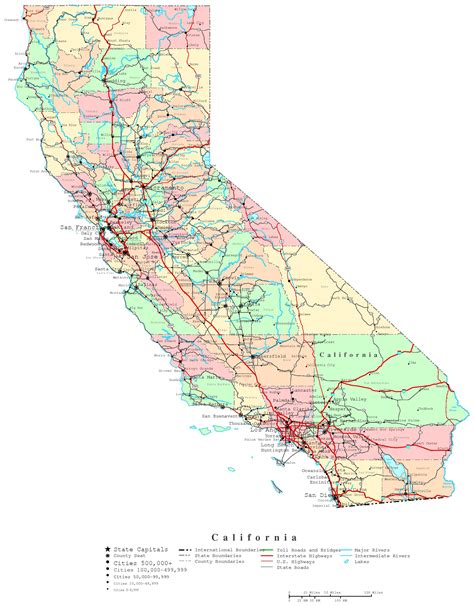 Map Of California Printable Printable Map