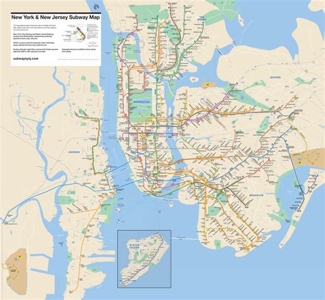 The Ny Nj Subway Map Featuring The Path Train And The Hudson Bergen