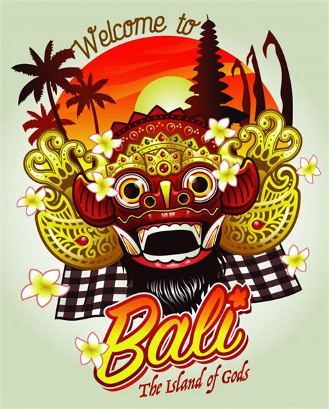 Welcome To Bali Design With Barong Mask Barong Barong Bali