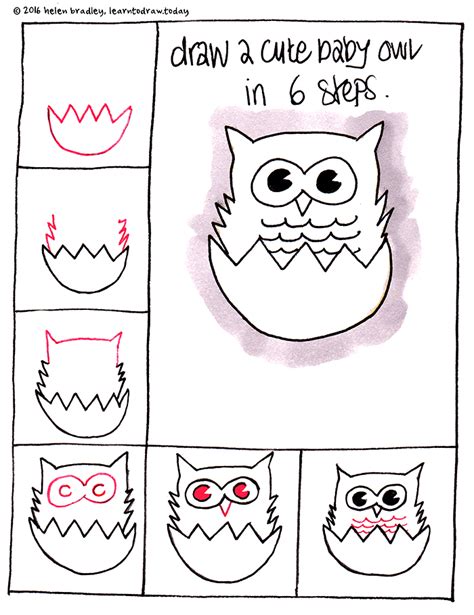 Learn To Draw A Baby Owl In 6 Steps Learn To Draw