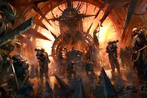 Chaos Throne Room By Paul Dainton Warhammer 40k Artwork Warhammer