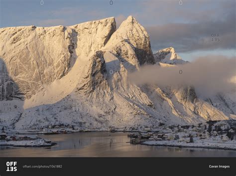Reine Nordland Norway March 7 2019 Colorful Winter Sunrise Over