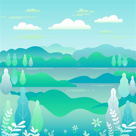 Beautiful Landscape Hill Silhouette Stock Illustrations 7695