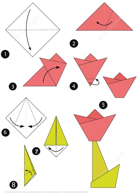 Instrucciones Para Hacer Paso A Paso Un Tulipán De Origami
