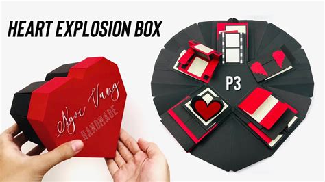 P3 Heart Explosion Box Tutorial Hướng Dẫn Hộp Quà Trái Tim Tình