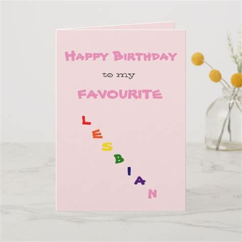 Happy Birthday To My Favorite Lesbian Greeting Card Happy Birthday Me Happy