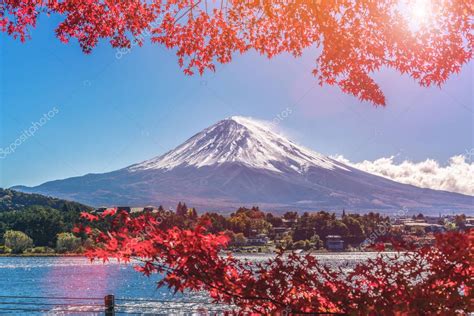 Mount Fuji In Autumn Color Japan — Stock Photo © Biancoblue 169422196