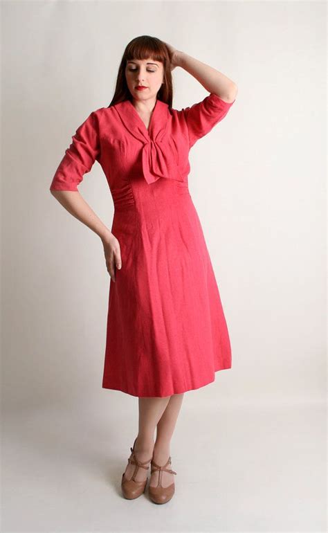 vintage 1960s wool dress lipstick magenta red classic 60s etsy wool dress dresses 60s 70s