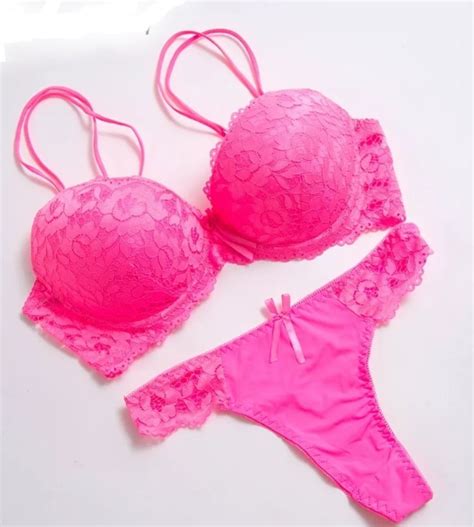Woman Pink Bra Thong Lingerie Set लिंगेरी सेट Velvet Dreams New