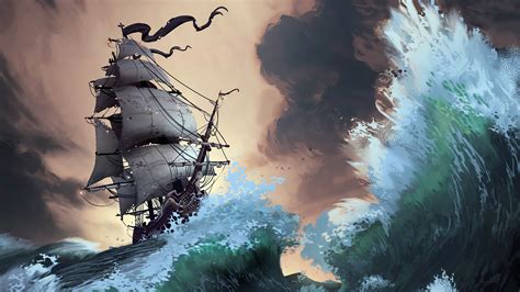 K Ships Painting Art Sailing Hd Wallpaper Rare Gallery