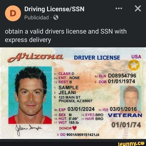 Obtain A Valid Drivers License And Ssn With Express Delivery Driver License Usa Dln D08954796
