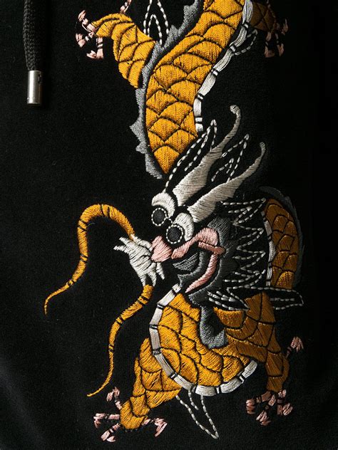 Gucci Cotton Dragon Embroidery Hooded Jacket In Black For Men Lyst