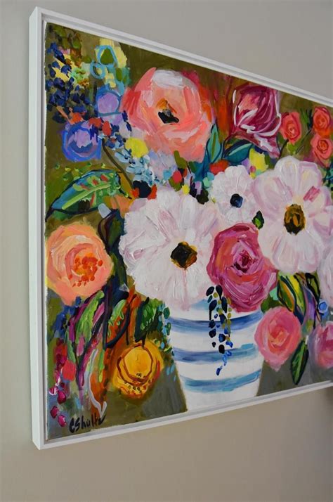 On Sale Large Bold Abstract Floral Still Life Bright Etsy Flower