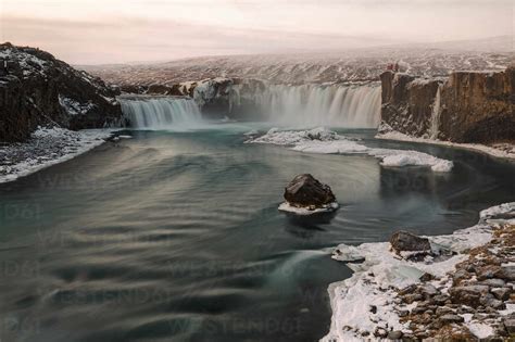 Godafoss Gods Waterfall In Iceland At Winter Stock Photo