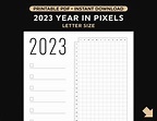 Año en píxeles imprimible, 2023 Mood Tracker imprimible, Año 2023 en ...