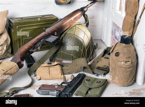 The Us Military Equipment And Weapons Of World War Ii Stock Photo Alamy