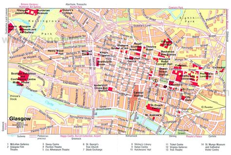 Detallado Mapa Tur Stico Del Centro De Glasgow Glasgow Reino Unido