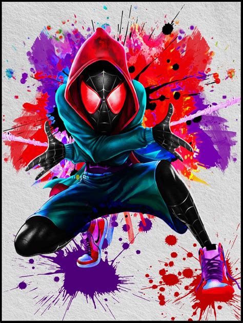 Miles Morales Poster Miles Morales Wall Art Spiderman Etsy