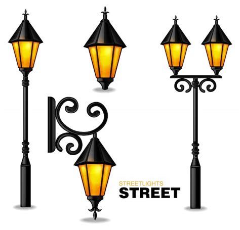 Premium Vector Street Lamps Collection