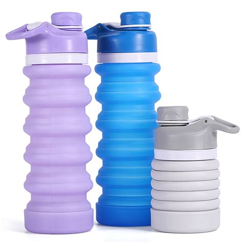 Loops around your wrist for easy carry; Flexible Foldable Bottle Reusable BPA Free Pocket Water ...