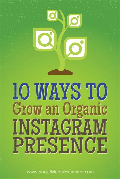 An Image Of The Words 10 Ways To Grow An Organic Instagramm Presence On