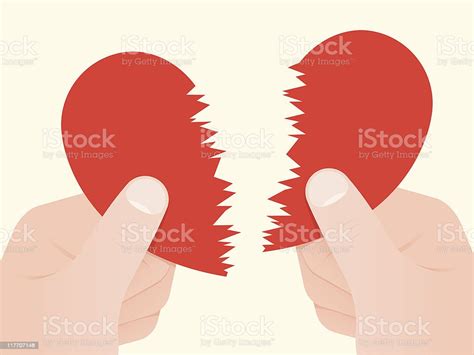 Two Hands Tearing A Red Heart Apart Stock Illustration Download Image