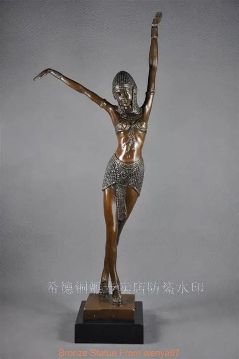 Ss Art Deco Sculpture Exotic Dancer Girl Woman Bronze Statue Qq In Statues And Sculptures From