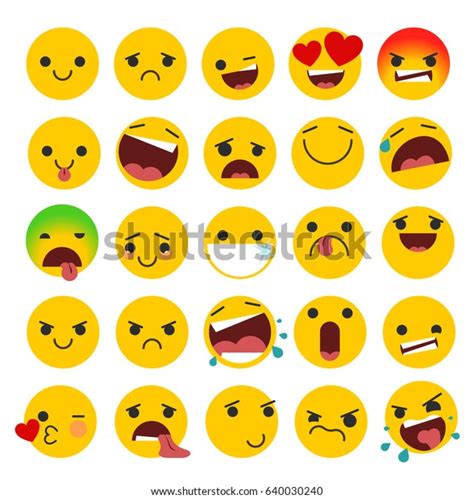 set emoticons different emotions flat design stock vector royalty free 640030240 shutterstock