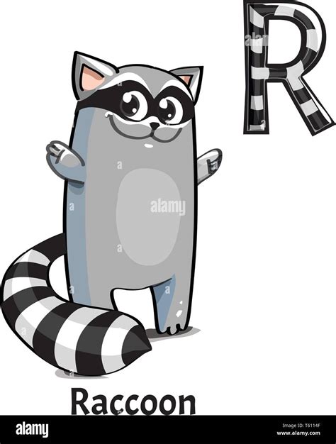 Vector Alphabet Letter R Raccoon Stock Vector Image And Art Alamy