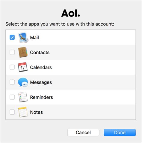 Aol Security Settings In Mail Apple Community