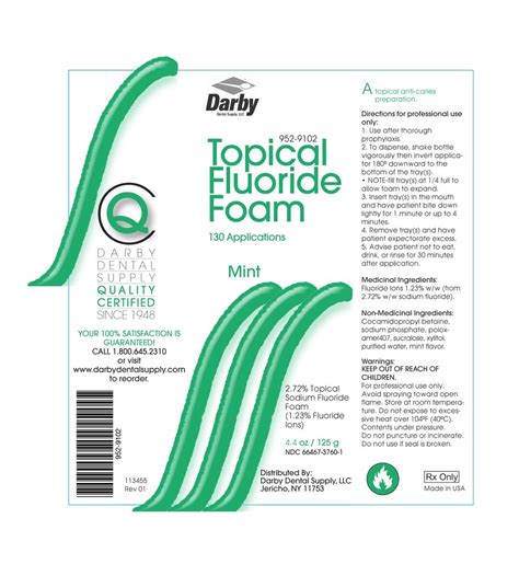 Darby Topical Fluoride Foam Fda Prescribing Information Side Effects