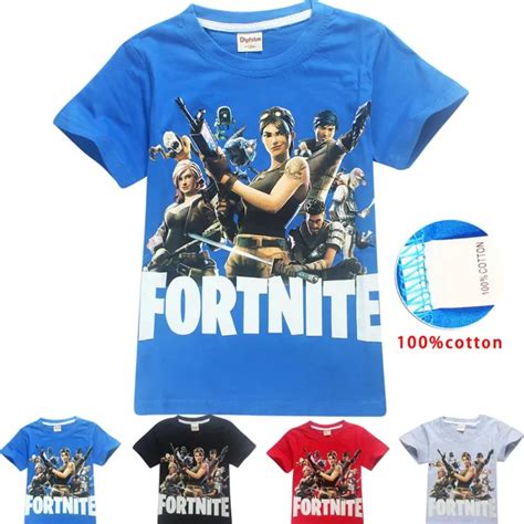 100 Cotton Clothes Fashion Game Fortnite Clothing For Boys Girls