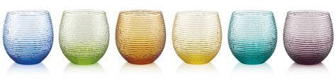 Noritake Italian Glassware Ivv Multicolor Coloured Tumbler Set Of 6