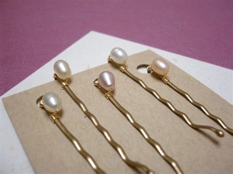 Pearl Hair Pins Single Freshwater Pearl Bobby Pins Gold Set Etsy